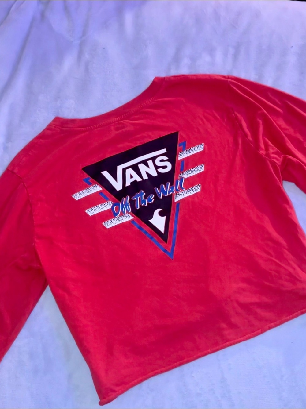 Vans 'Off The Wall' retro cropped Long-Sleeve Tee